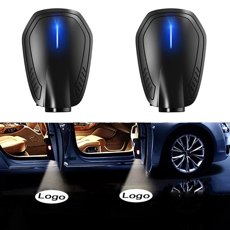 2Pcs Rechargeable Led Car Door Welcome Laser Projector Logo Ghost Shadow Step Night Lights Courtesy Lamp Car Accessories Kits